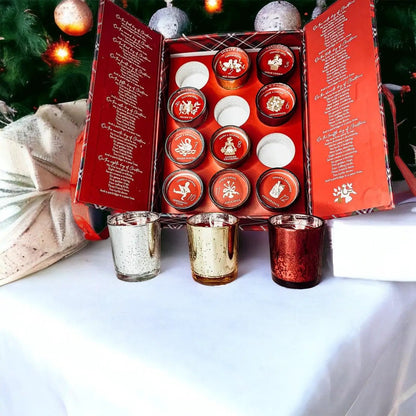 Advent Candle Set With Scented Candles Gift Box
