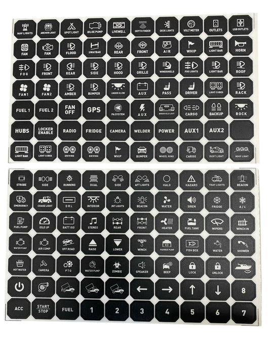 Replacement Sticker Sheets For GG Lighting 8 or 12 Gang Switch Panel - Tampa Home & Garden Store