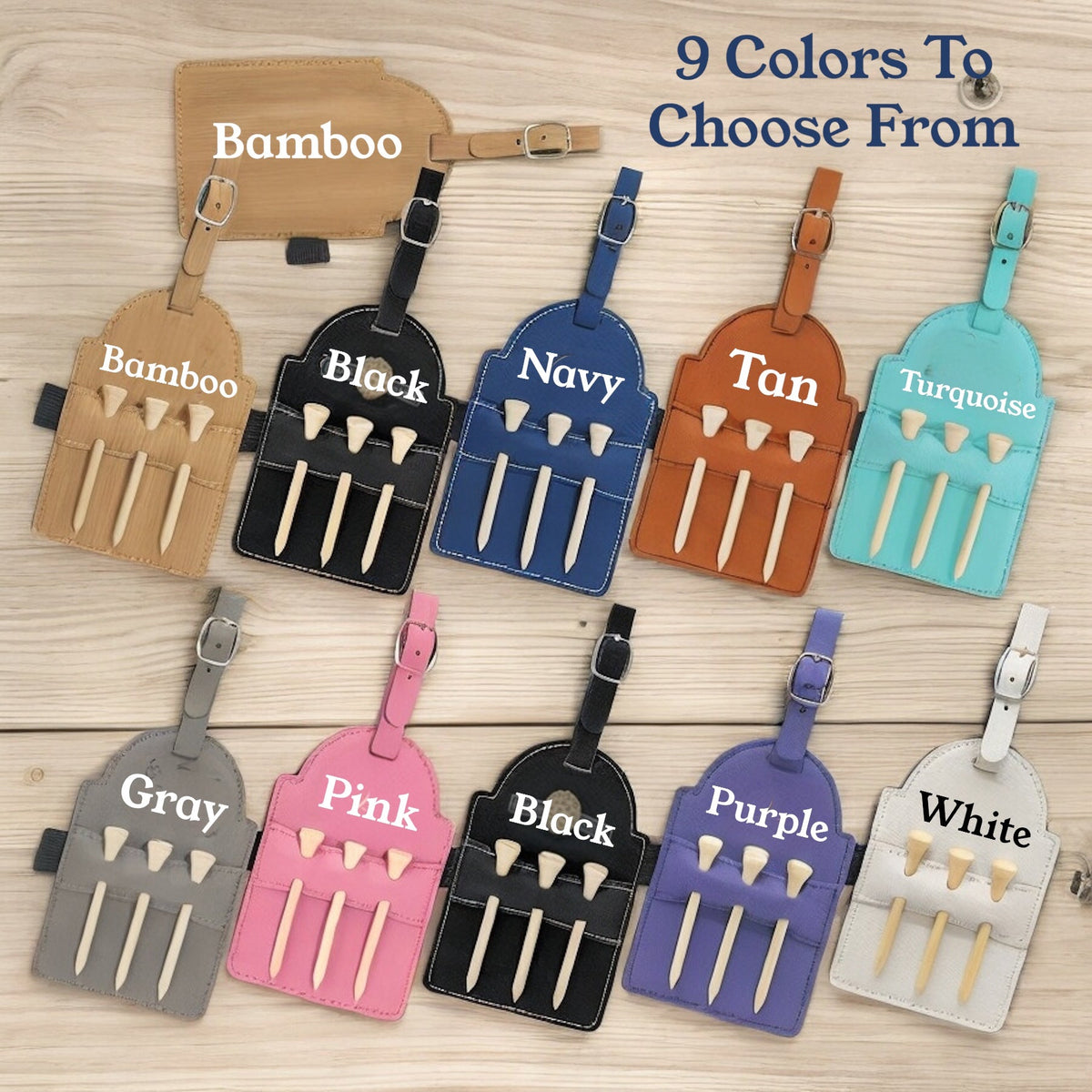 Texas Christian University Leather Golf Tee Holder by Ryans Woodworking in 9 colors on Tampa Home & Garden Store
