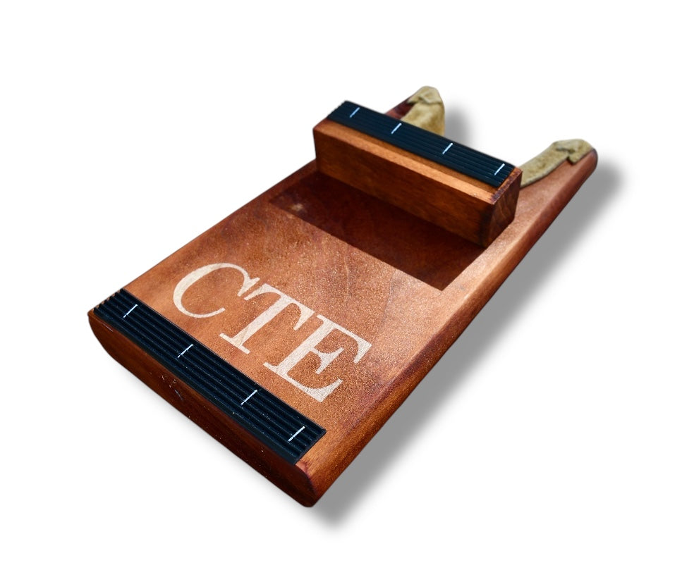 Texas Longhorn Boot Jack wooden boot pull with copper finish and black rubber grips on Tampa Home & Garden Store