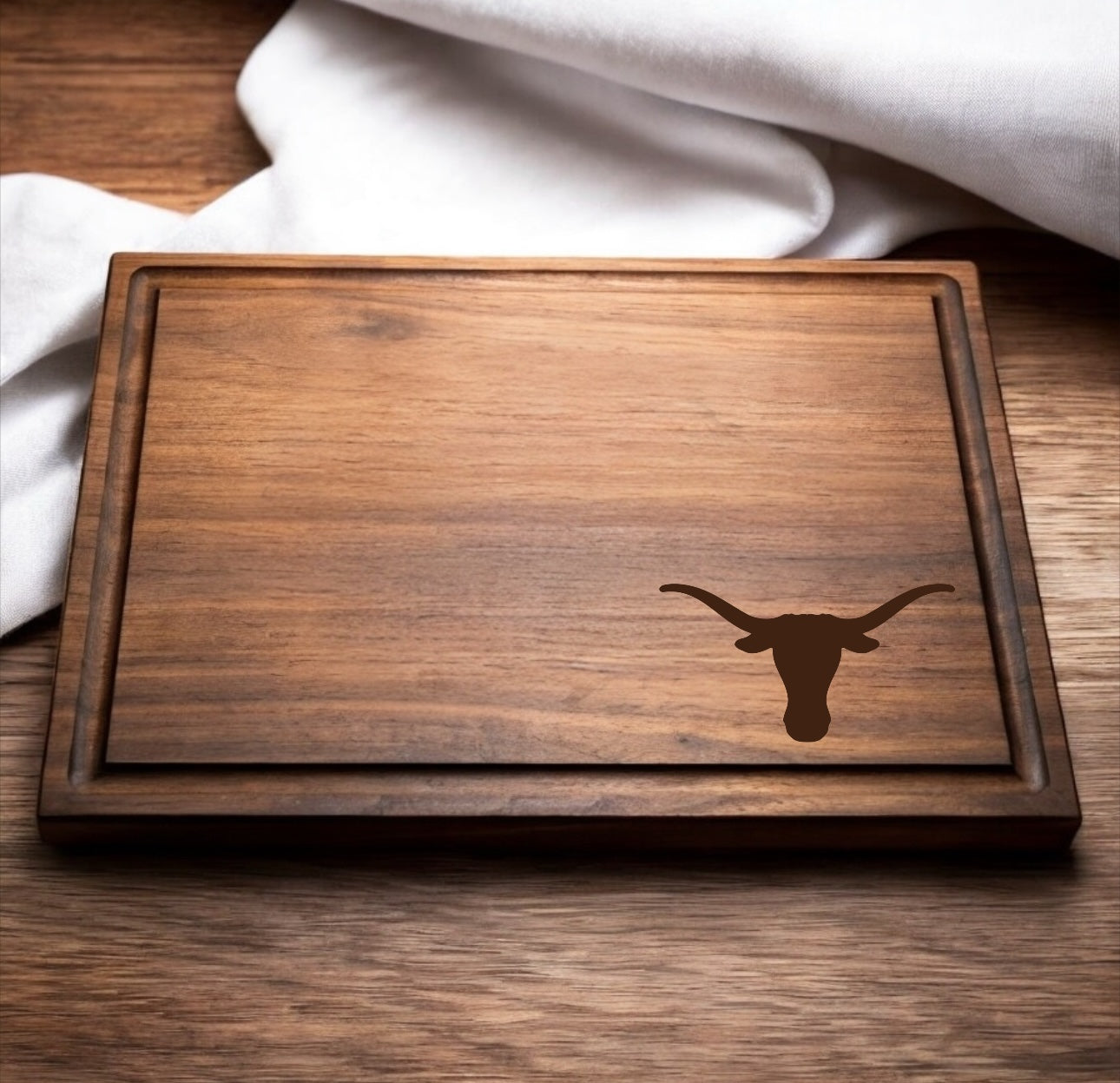 Texas Longhorns hardwood cutting board maple or walnut with logo bottom on Tampa Store on Tampa Home & Garden Store