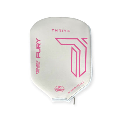 Fury Hybrid Head Cover white/gray with pink Thrive logo Thrive Pickleball headcover on Tampa Home & Garden Store