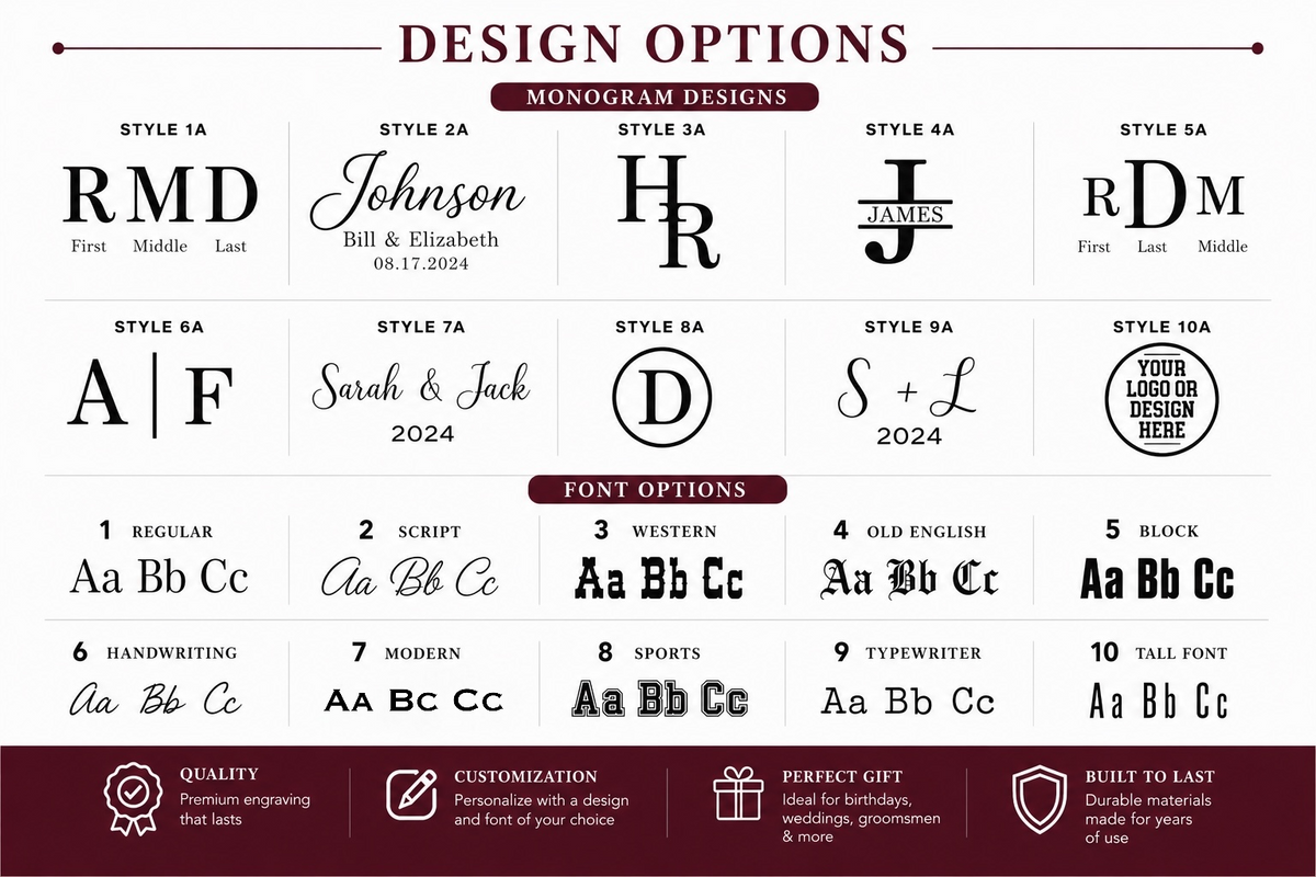 Texas A&M 100-chip leather poker set by Ryan's Woodworking with monogram design options on Tampa Home & Garden Store