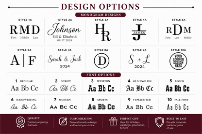 Texas A&M 100-chip leather poker set by Ryan's Woodworking with monogram design options on Tampa Home & Garden Store