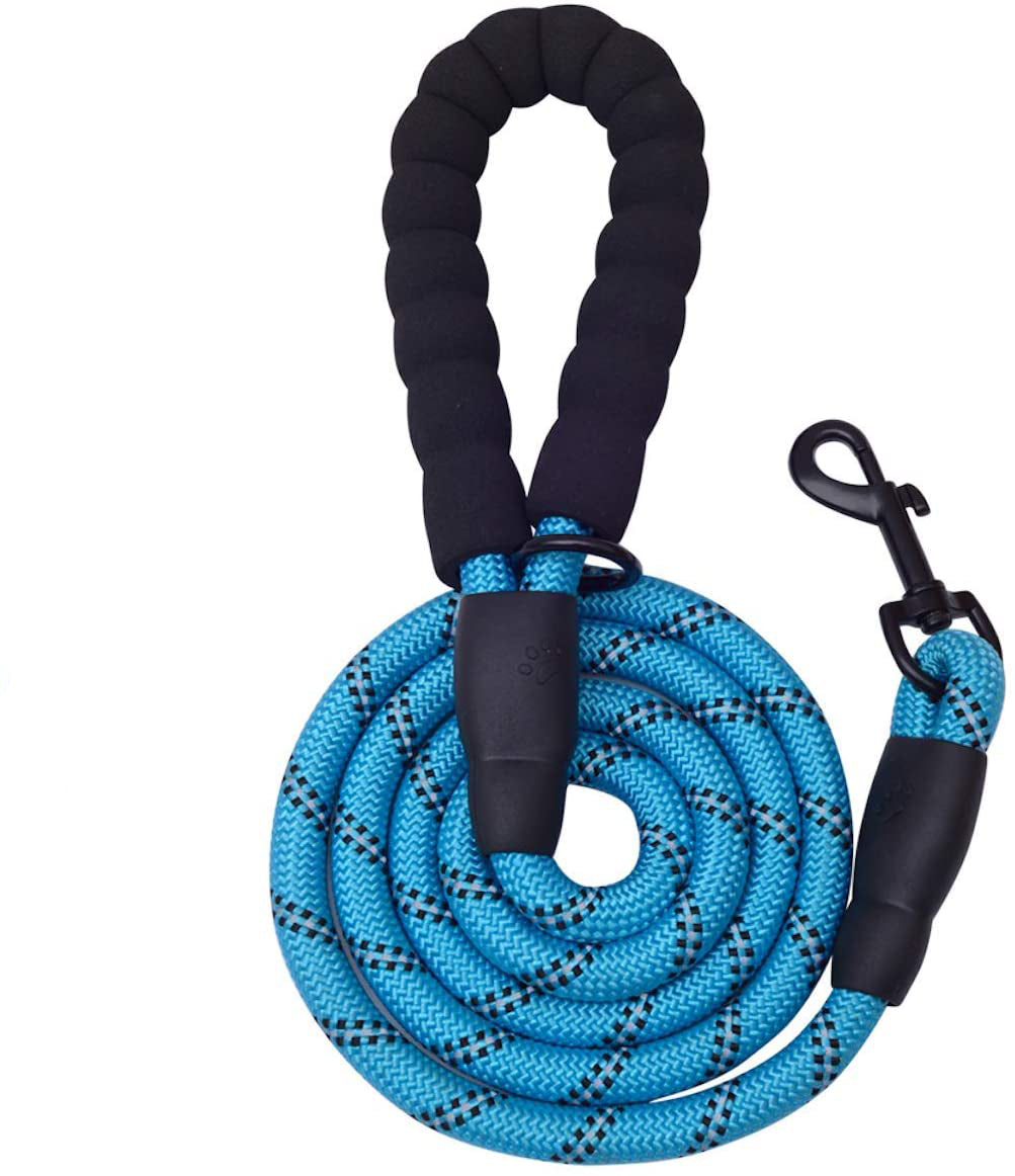 Fido N Feline 6 ft padded blue rope dog leash for dogs with cushioned handle by Vibhsa on Tampa Home & Garden Store