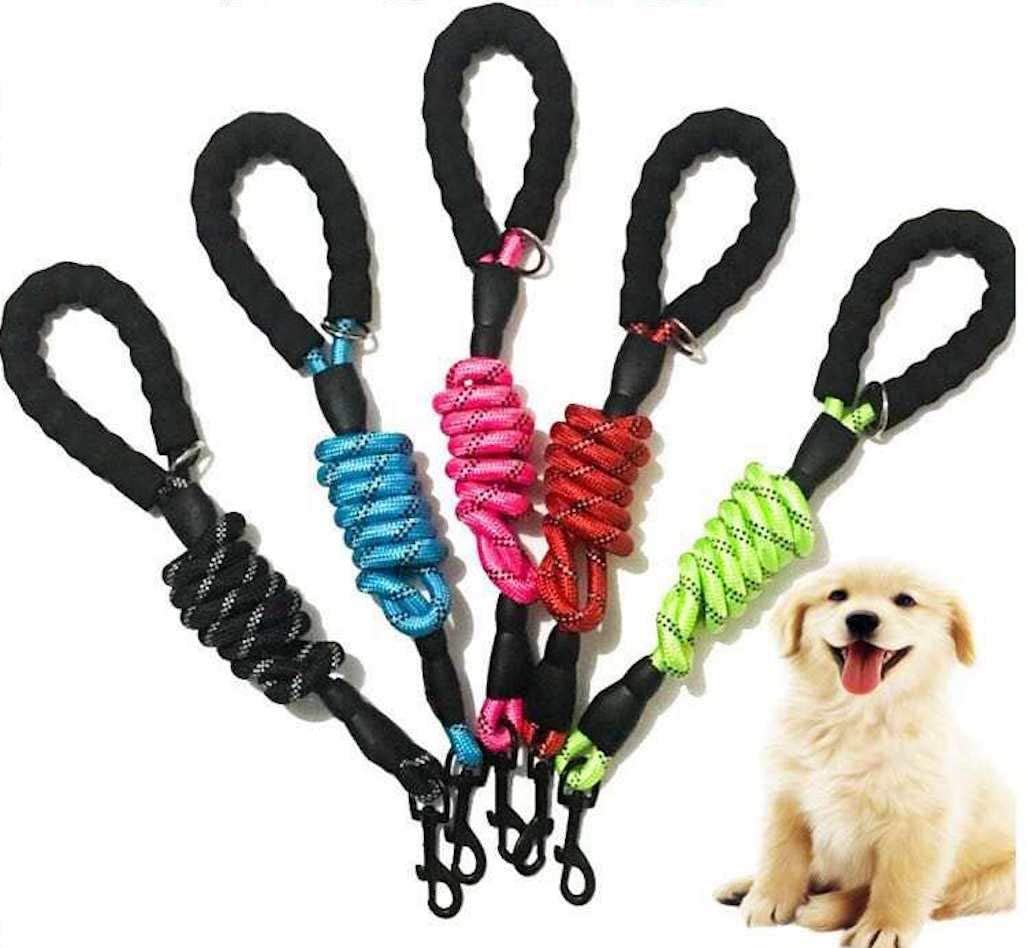 Fido N Feline 6 ft padded rope dog leash set 5 colorful leashes with metal clips by Vibhsa on Tampa Home & Garden Store