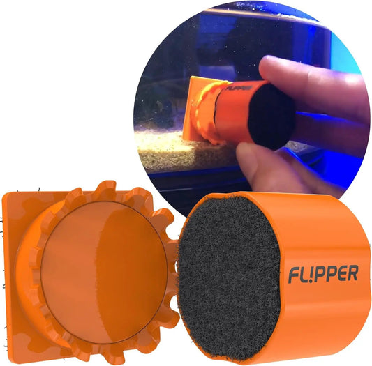 Flipper Pico 2 in 1 magnetic aquarium cleaner scrubber orange housing with black foam on Tampa Home & Garden Store