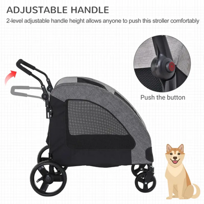Cochecito plegable para mascotas con bolsillo de almacenamiento 