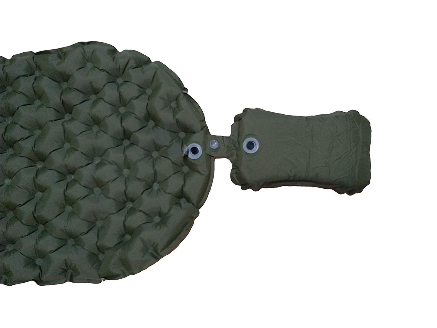 Camping Pillow olive green circular quilted cushion with attached sleeve on Tampa Home & Garden Store