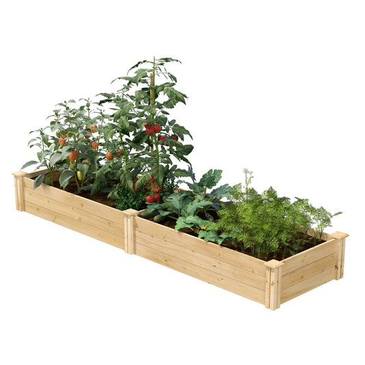 Pine Wood 2-Ft x 8-Ft Outdoor Raised Garden Bed Planter Frame - Made in USA - Tampa Home & Garden Store