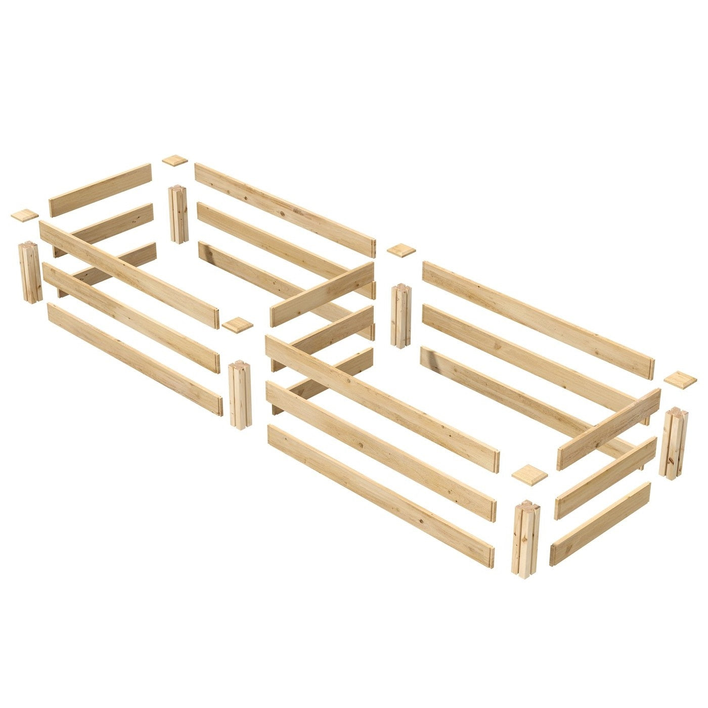 Pine Wood 2-Ft x 8-Ft Outdoor Raised Garden Bed Planter Frame - Made in USA - Tampa Home & Garden Store