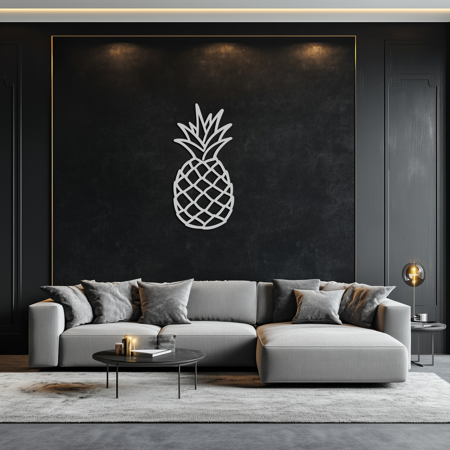 Pineapple Metal Wall Art - Tropical Geometric Home Decor- KAF171 - Tampa Home & Garden Store