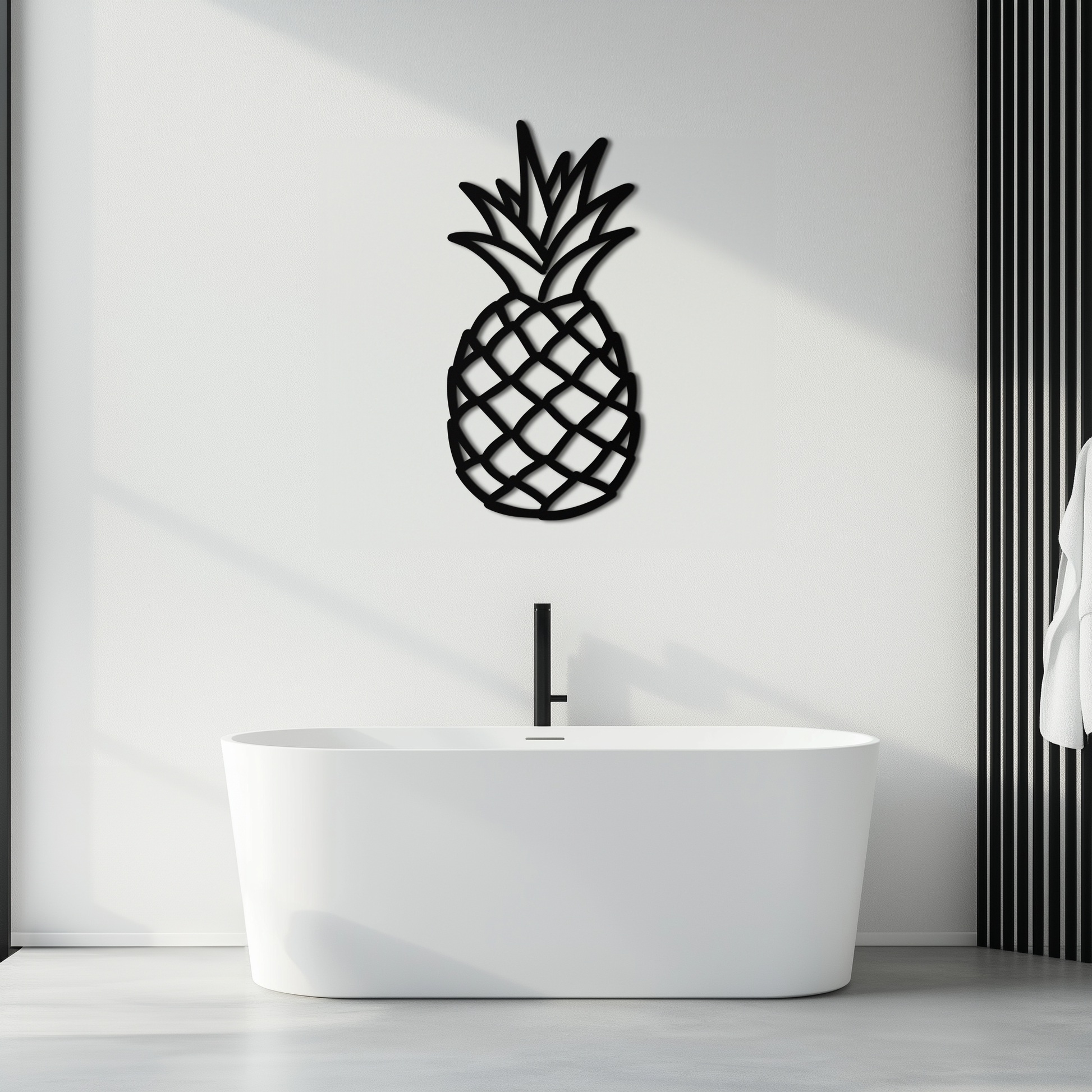 Pineapple Metal Wall Art - Tropical Geometric Home Decor- KAF171 - Tampa Home & Garden Store