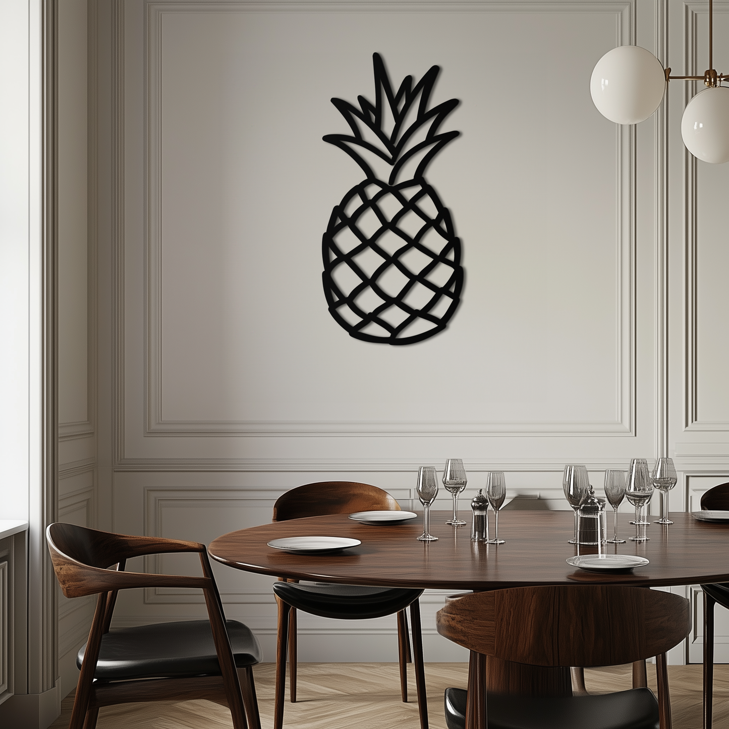 Pineapple Metal Wall Art - Tropical Geometric Home Decor- KAF171 - Tampa Home & Garden Store
