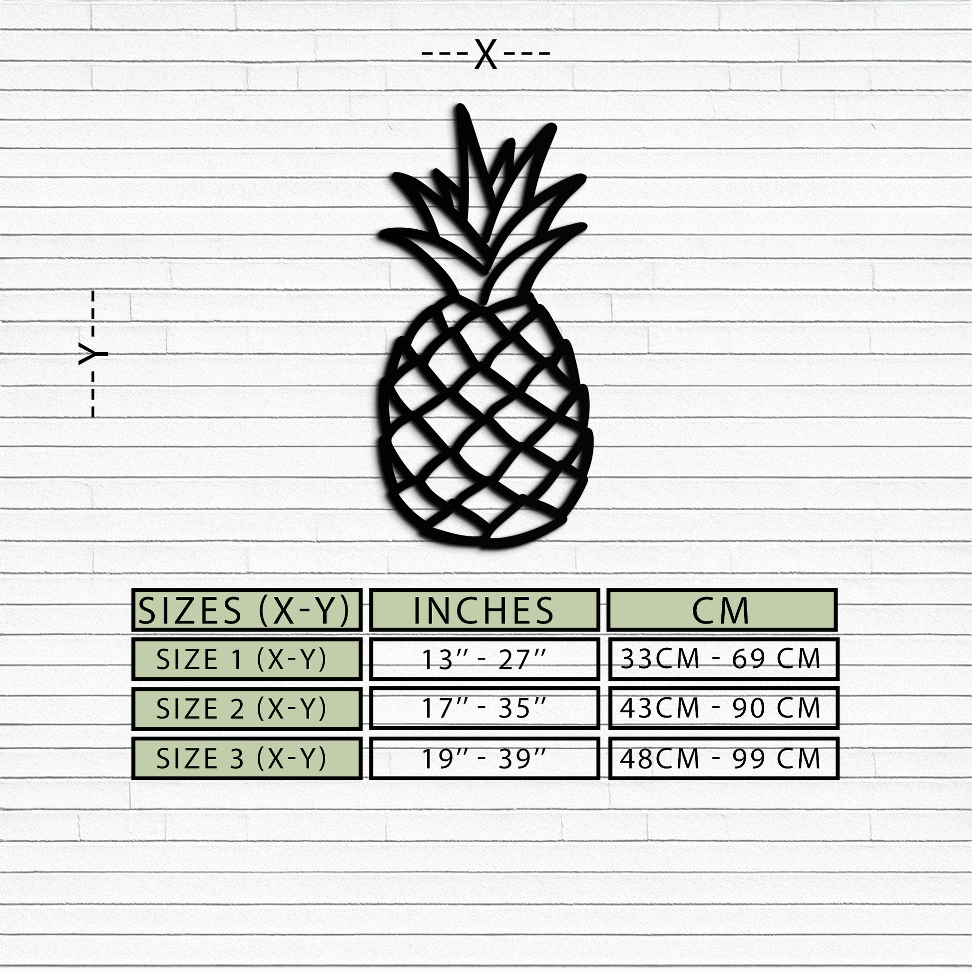 Pineapple Metal Wall Art - Tropical Geometric Home Decor- KAF171 - Tampa Home & Garden Store
