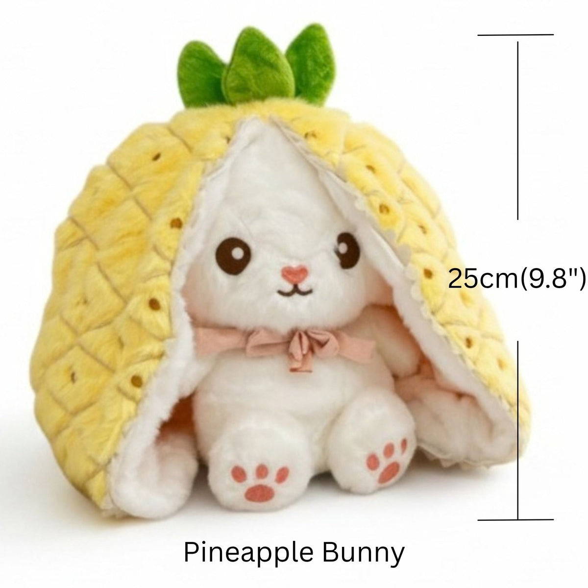 Reversible Bunny and Strawberry Plush Toy for Kids