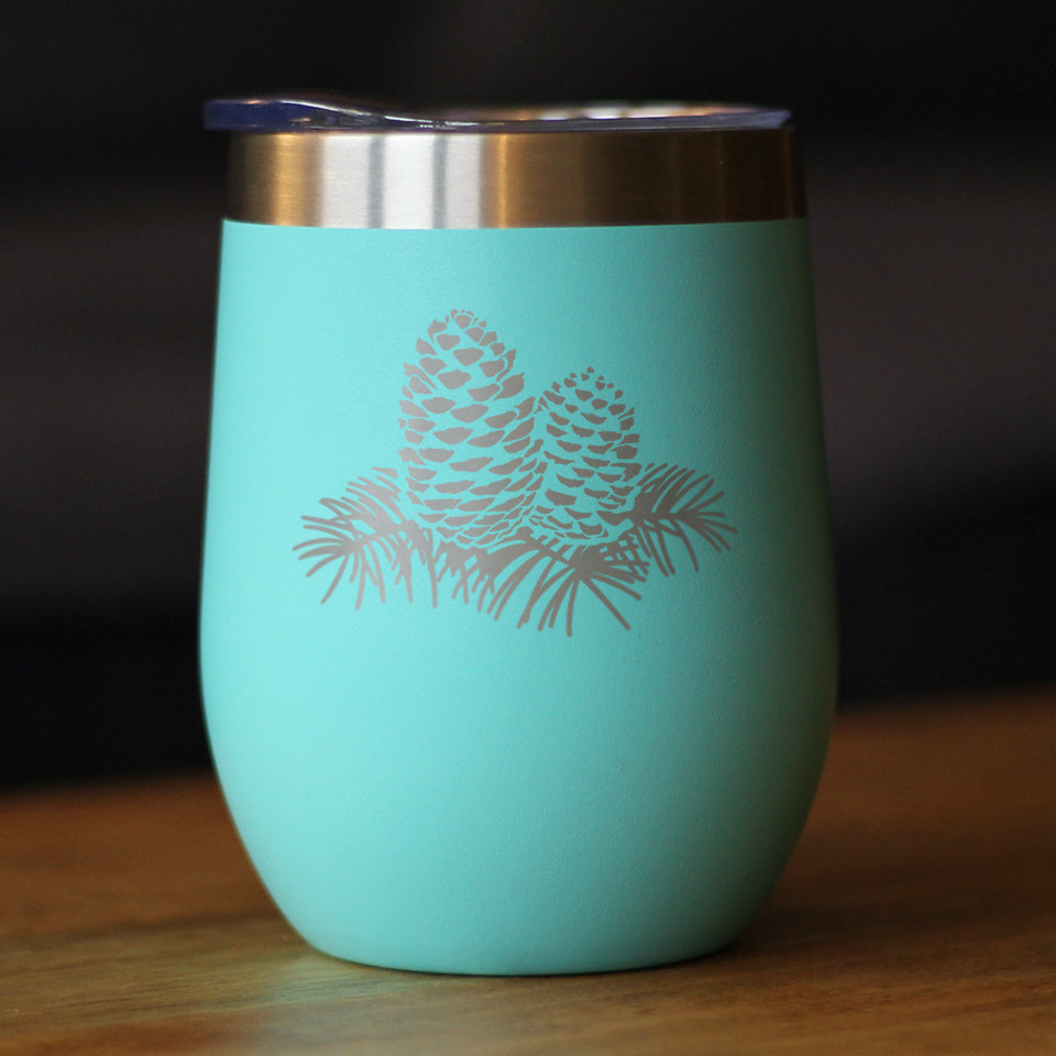 Pinecones - Cute Rustic and Cabin Themed Decorations - Wine Tumbler - Tampa Home & Garden Store
