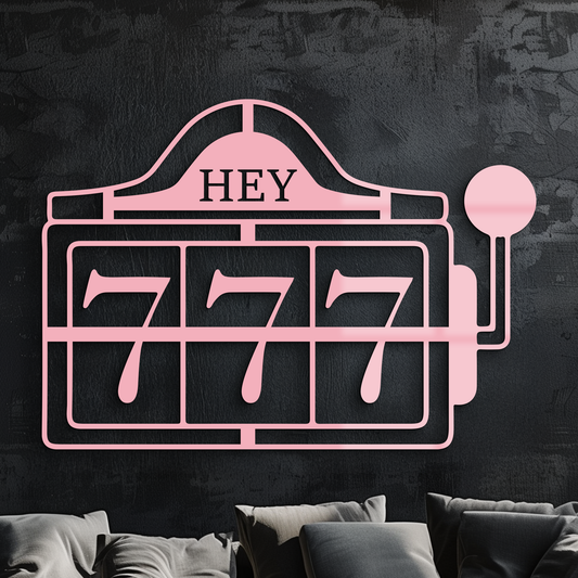 Pink 777 Metal Wall Art – Lucky Casino & Manifest Angel Number Decor - KAFGP017 - Tampa Home & Garden Store