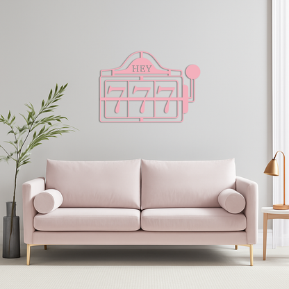 Pink 777 Metal Wall Art – Lucky Casino & Manifest Angel Number Decor - KAFGP017 - Tampa Home & Garden Store