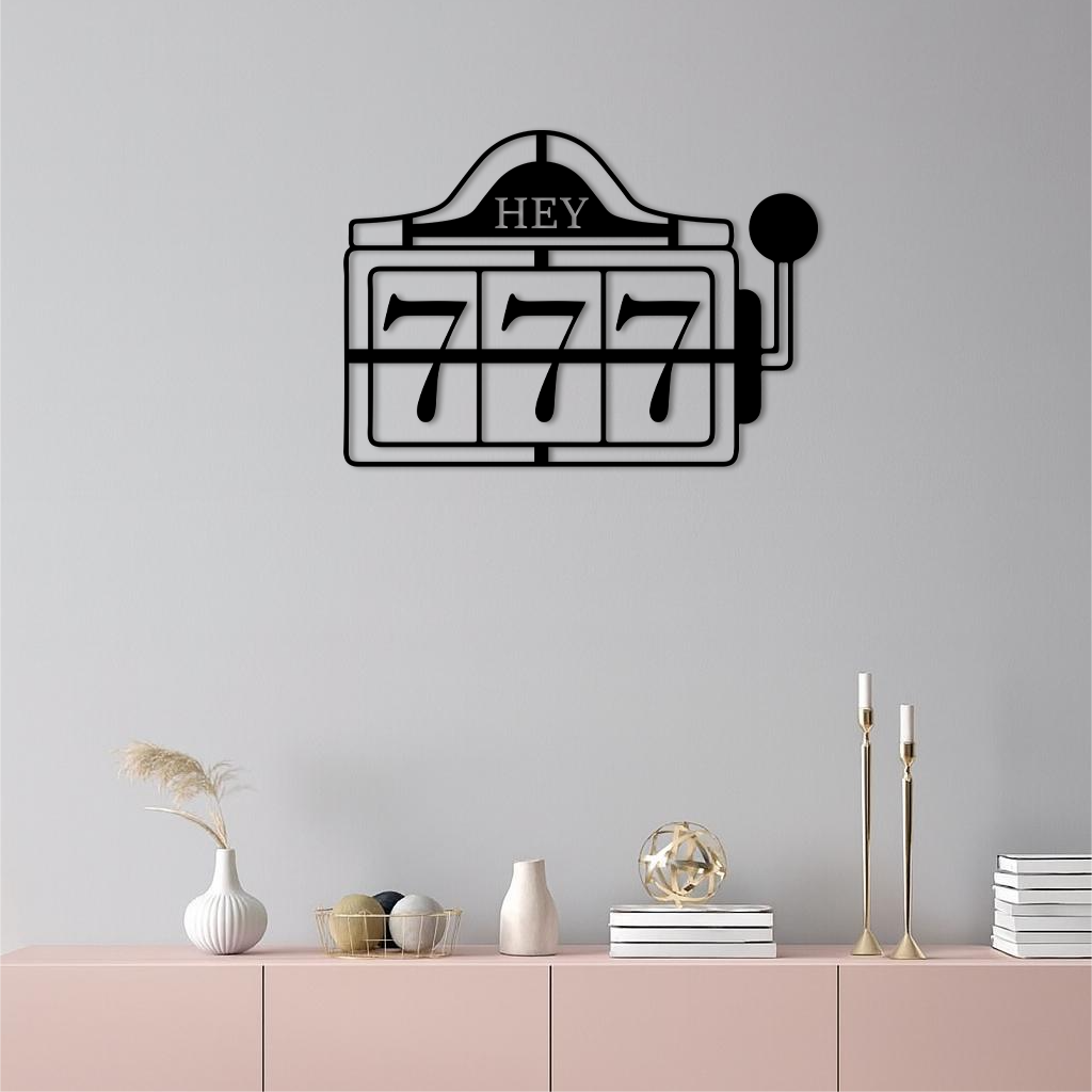 Pink 777 Metal Wall Art – Lucky Casino & Manifest Angel Number Decor - KAFGP017 - Tampa Home & Garden Store