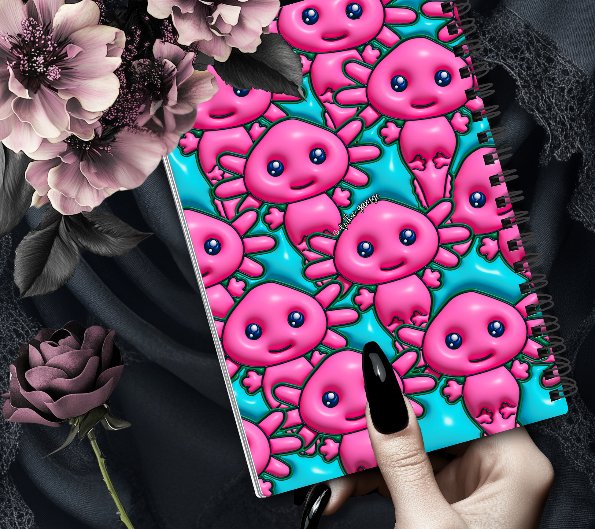 Pink Axolotl Reusable Sticker Book, Modern Designed Album, Kid and Adult Friendly For Organizing Stickers - Tampa Home & Garden Store
