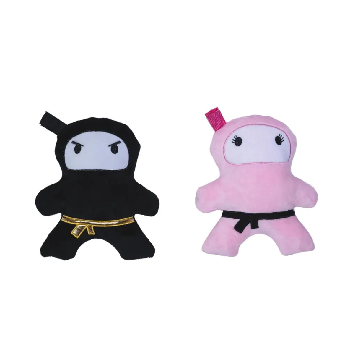 Pink & Black Ninja Love Plush Dog Toy Gift Set – with Squeaker & Crinkle Paper for Fun Play - Tampa Home & Garden Store