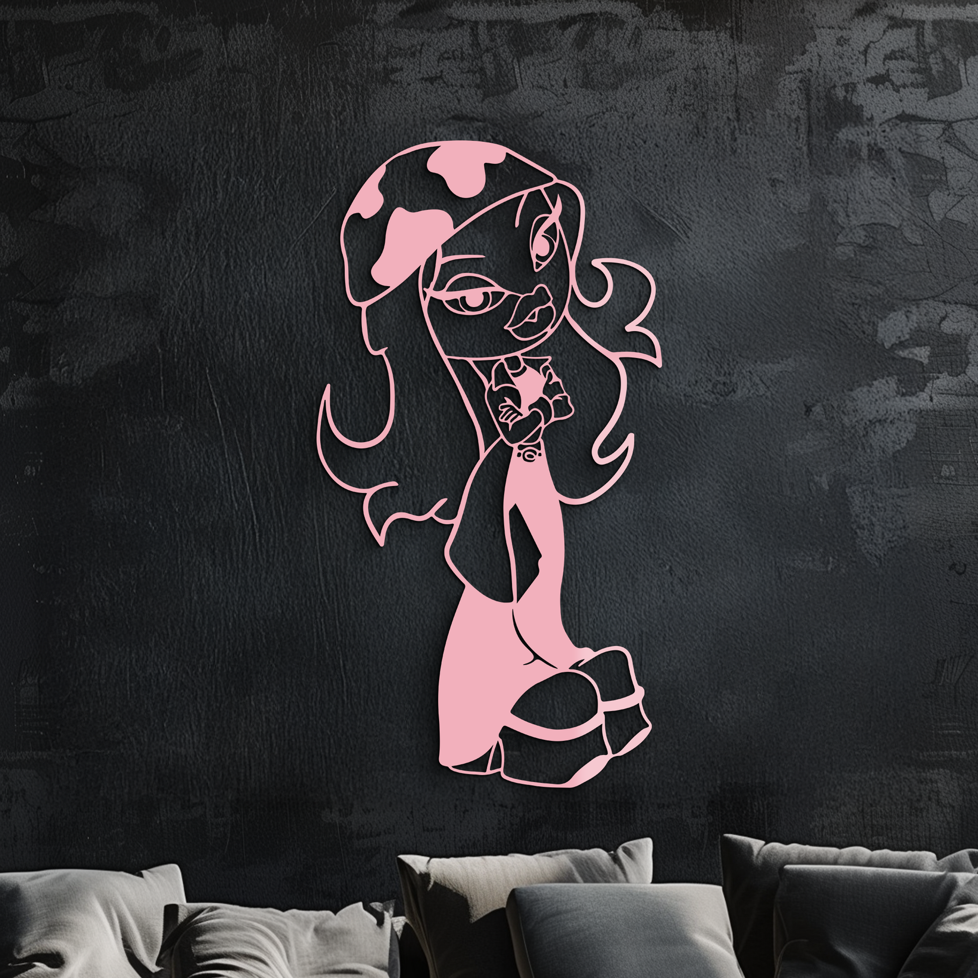 Pink Bratz Girl Metal Wall Art – Fashion Doll Inspired Silhouette Decor - KAFGP022 - Tampa Home & Garden Store