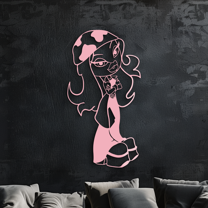 Pink Bratz Girl Metal Wall Art – Fashion Doll Inspired Silhouette Decor - KAFGP022 - Tampa Home & Garden Store