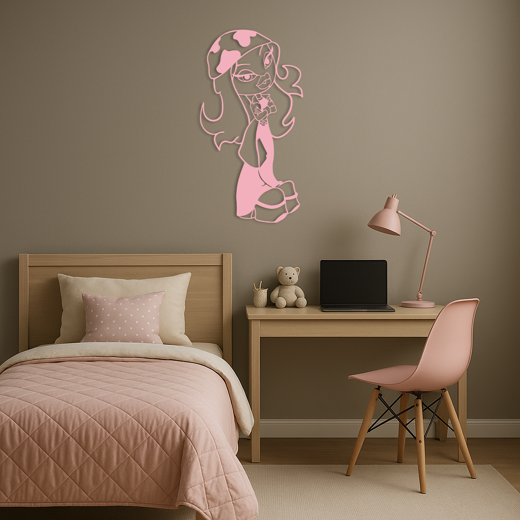 Pink Bratz Girl Metal Wall Art – Fashion Doll Inspired Silhouette Decor - KAFGP022 - Tampa Home & Garden Store