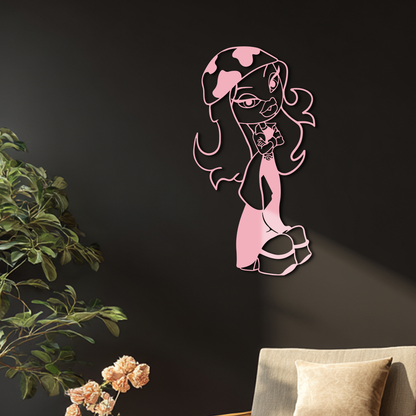 Pink Bratz Girl Metal Wall Art – Fashion Doll Inspired Silhouette Decor - KAFGP022 - Tampa Home & Garden Store