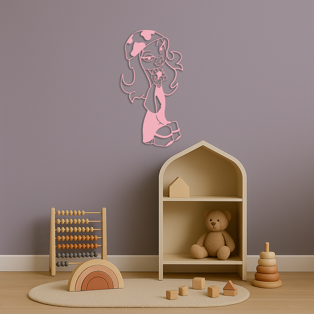 Pink Bratz Girl Metal Wall Art – Fashion Doll Inspired Silhouette Decor - KAFGP022 - Tampa Home & Garden Store
