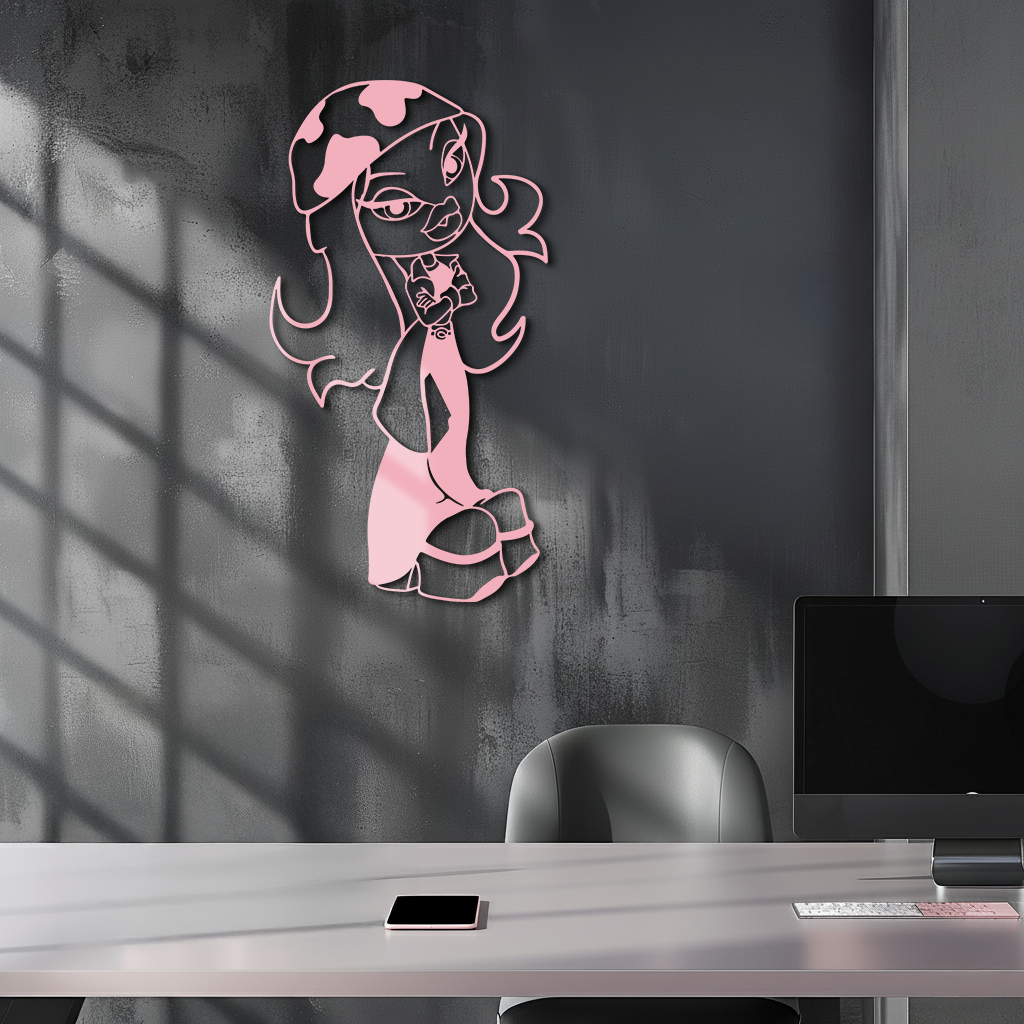 Pink Bratz Girl Metal Wall Art – Fashion Doll Inspired Silhouette Decor - KAFGP022 - Tampa Home & Garden Store