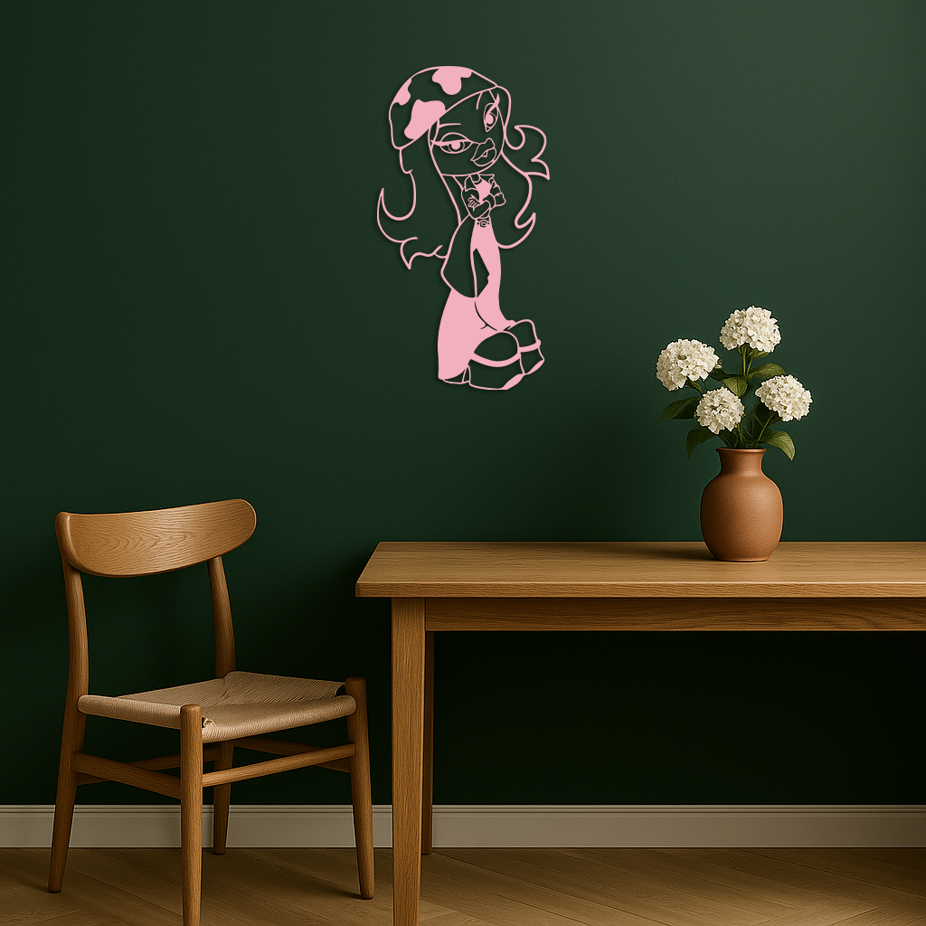 Pink Bratz Girl Metal Wall Art – Fashion Doll Inspired Silhouette Decor - KAFGP022 - Tampa Home & Garden Store