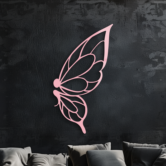 Pink Butterfly Wing Metal Wall Art – Elegant Nature-Inspired Decor - KAFGP003 - Tampa Home & Garden Store