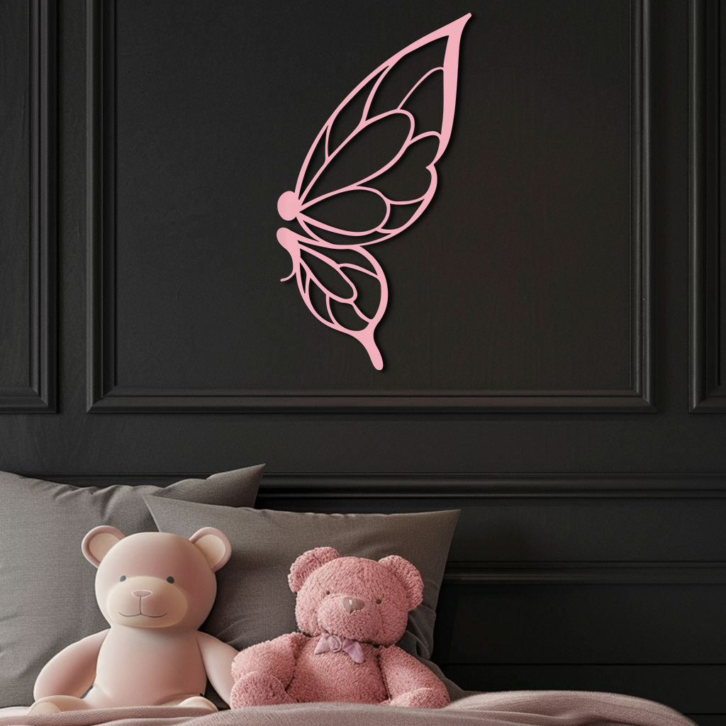 Pink Butterfly Wing Metal Wall Art – Elegant Nature-Inspired Decor - KAFGP003 - Tampa Home & Garden Store
