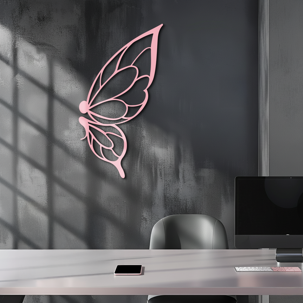 Pink Butterfly Wing Metal Wall Art – Elegant Nature-Inspired Decor - KAFGP003 - Tampa Home & Garden Store