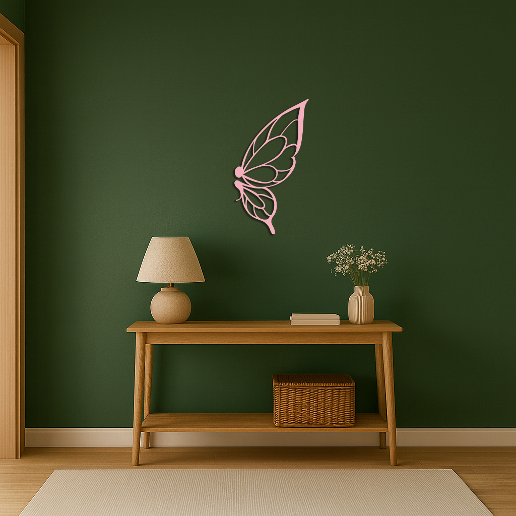 Pink Butterfly Wing Metal Wall Art – Elegant Nature-Inspired Decor - KAFGP003 - Tampa Home & Garden Store