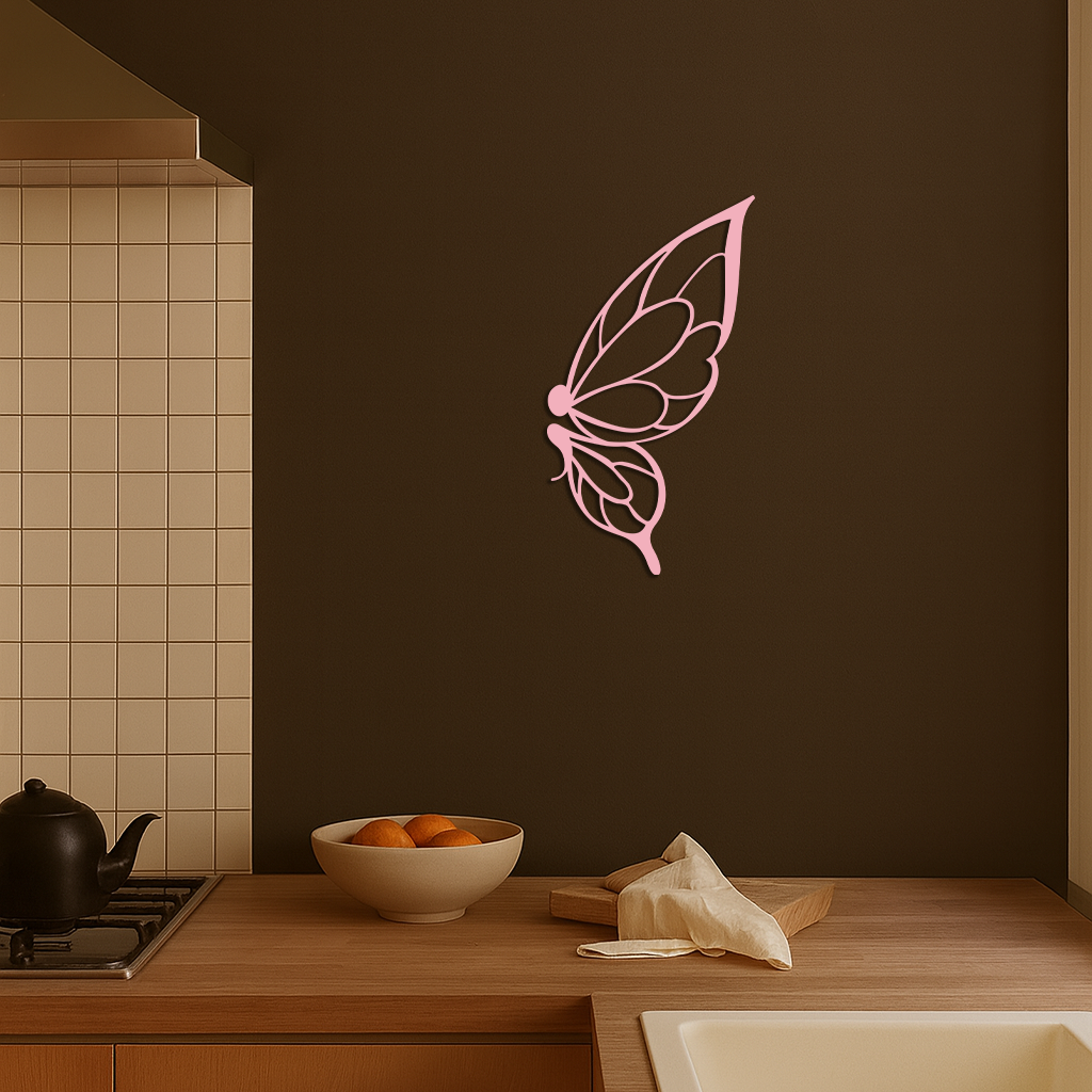 Pink Butterfly Wing Metal Wall Art – Elegant Nature-Inspired Decor - KAFGP003 - Tampa Home & Garden Store
