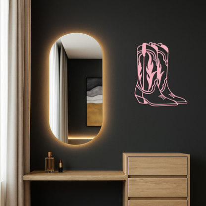 Pink Cowboy Boots Metal Wall Art – Western Rodeo Inspired Decor - KAFGP025 - Tampa Home & Garden Store