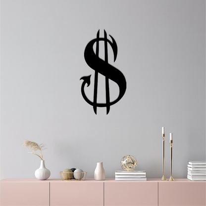 Pink Devil Dollar Symbol Metal Wall Art – Bold Statement Decor - KAFGP001 - Tampa Home & Garden Store