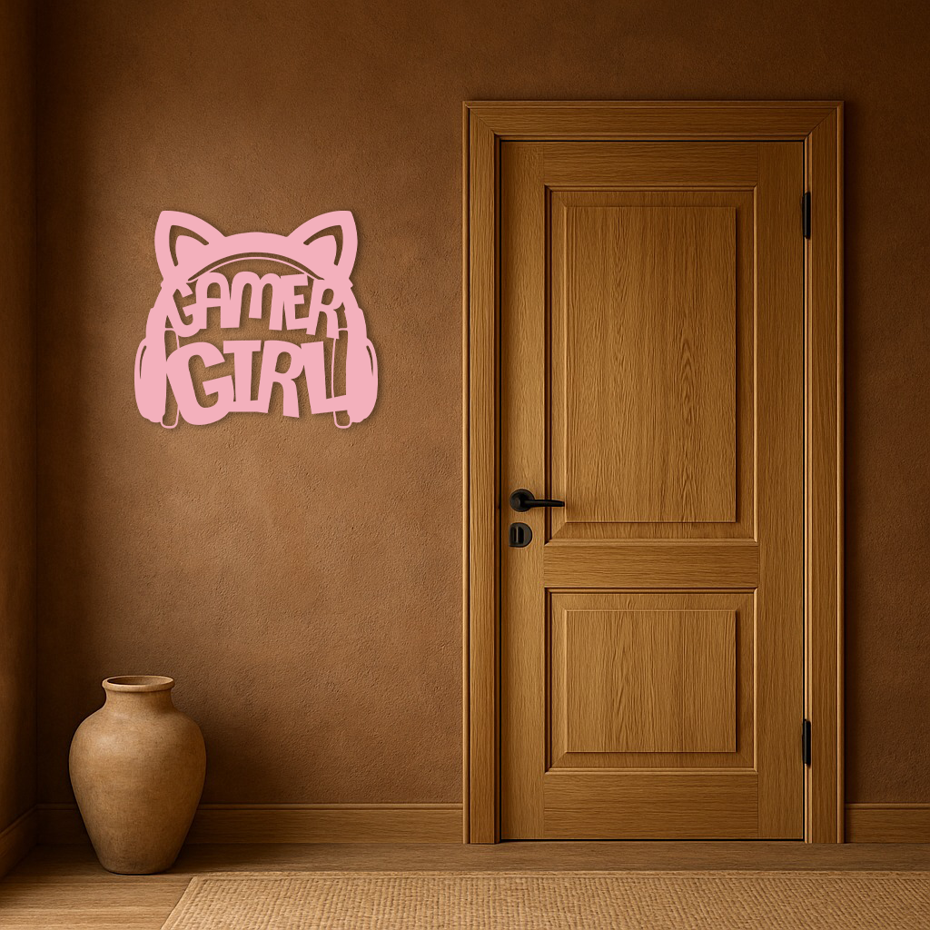 Pink Gamer Girl Metal Wall Art – Playful Gaming Headset Design - KAFGP010 - Tampa Home & Garden Store