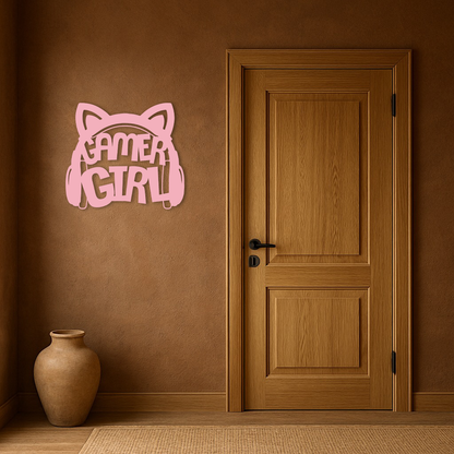 Pink Gamer Girl Metal Wall Art – Playful Gaming Headset Design - KAFGP010 - Tampa Home & Garden Store