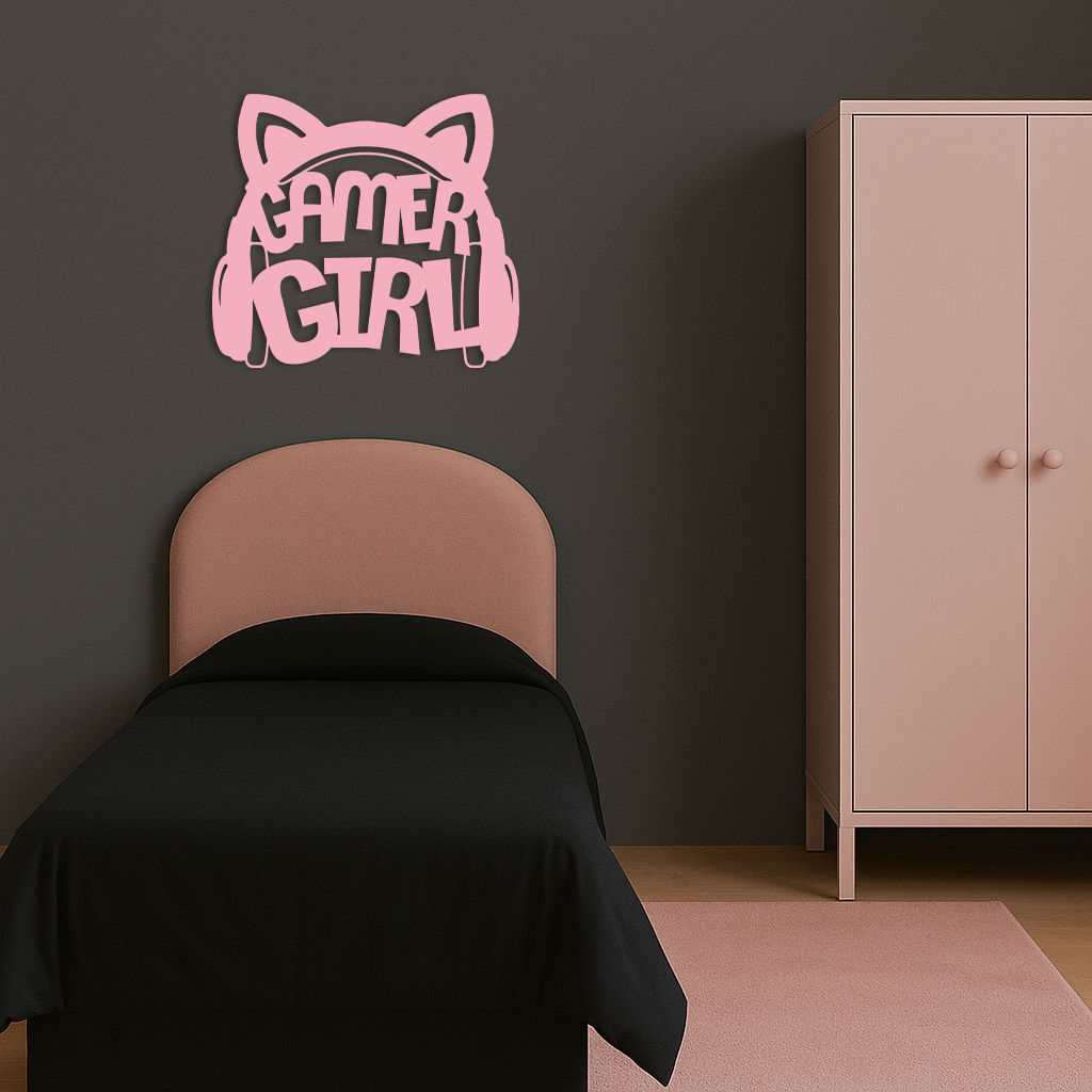 Pink Gamer Girl Metal Wall Art – Playful Gaming Headset Design - KAFGP010 - Tampa Home & Garden Store