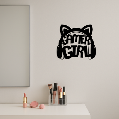 Pink Gamer Girl Metal Wall Art – Playful Gaming Headset Design - KAFGP010 - Tampa Home & Garden Store