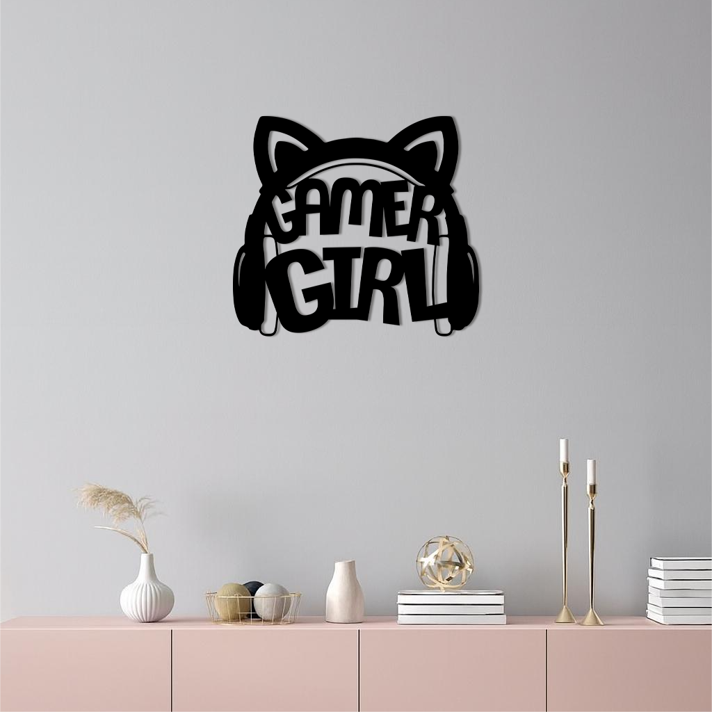 Pink Gamer Girl Metal Wall Art – Playful Gaming Headset Design - KAFGP010 - Tampa Home & Garden Store