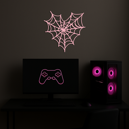 Pink Heart Spider Web Metal Wall Art – Gothic Romantic Decor - KAFGP018 - Tampa Home & Garden Store