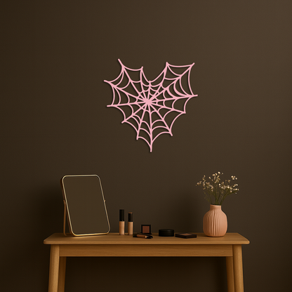 Pink Heart Spider Web Metal Wall Art – Gothic Romantic Decor - KAFGP018 - Tampa Home & Garden Store