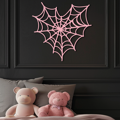 Pink Heart Spider Web Metal Wall Art – Gothic Romantic Decor - KAFGP018 - Tampa Home & Garden Store