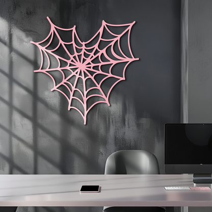 Pink Heart Spider Web Metal Wall Art – Gothic Romantic Decor - KAFGP018 - Tampa Home & Garden Store