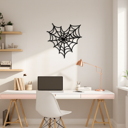 Pink Heart Spider Web Metal Wall Art – Gothic Romantic Decor - KAFGP018 - Tampa Home & Garden Store